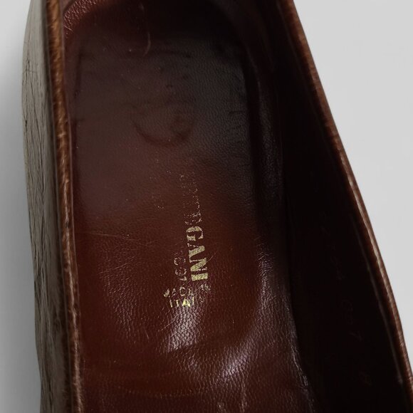 Romano Martegani full quill ostrich penny loafers 8 D